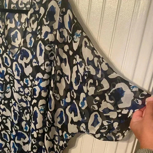 Show me your Mumu sheer v-neck blouse - Picture 2 of 4